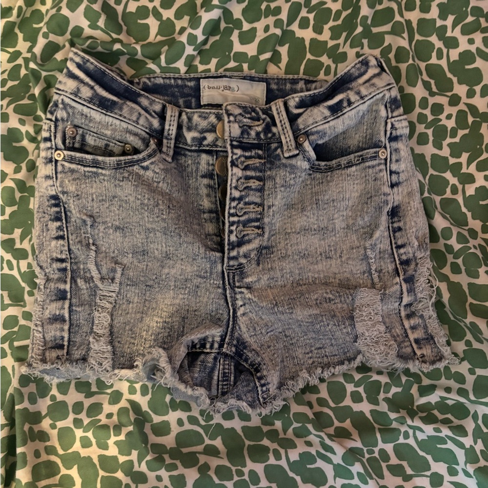 Light Wash Distressed Jean Shorts